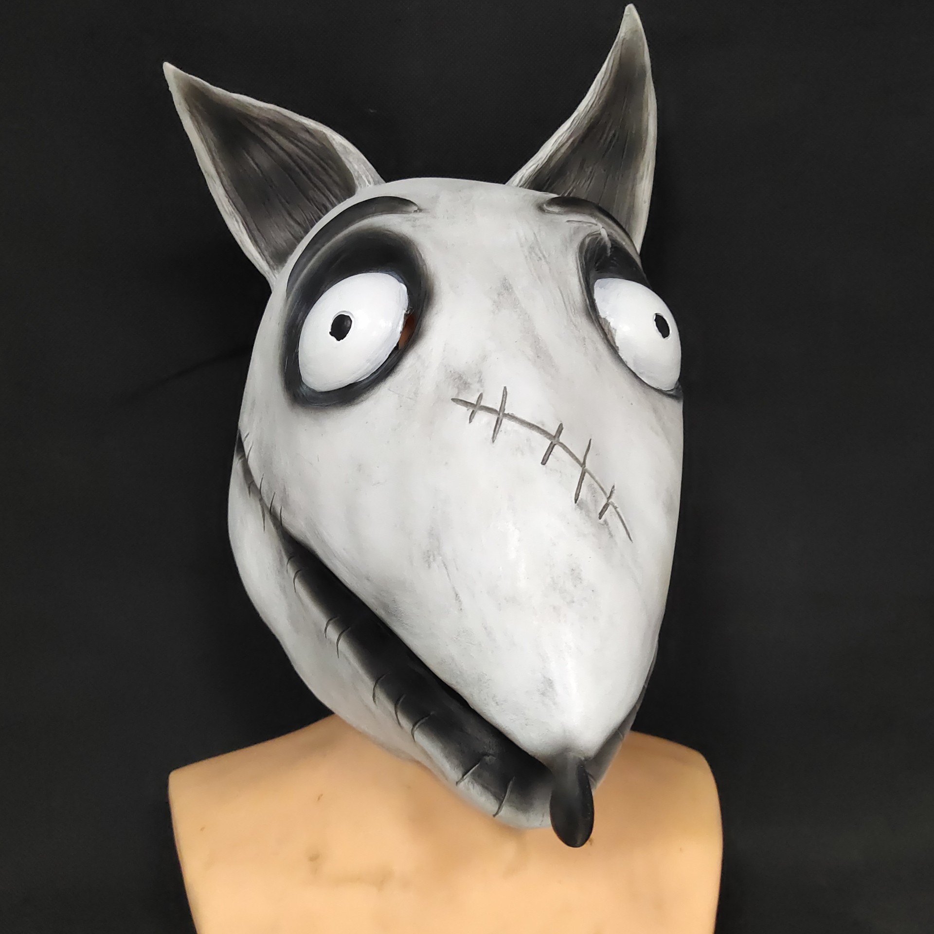 万圣节恐怖搞怪影视道具科学怪狗面具frankenweenie mask乳胶头套