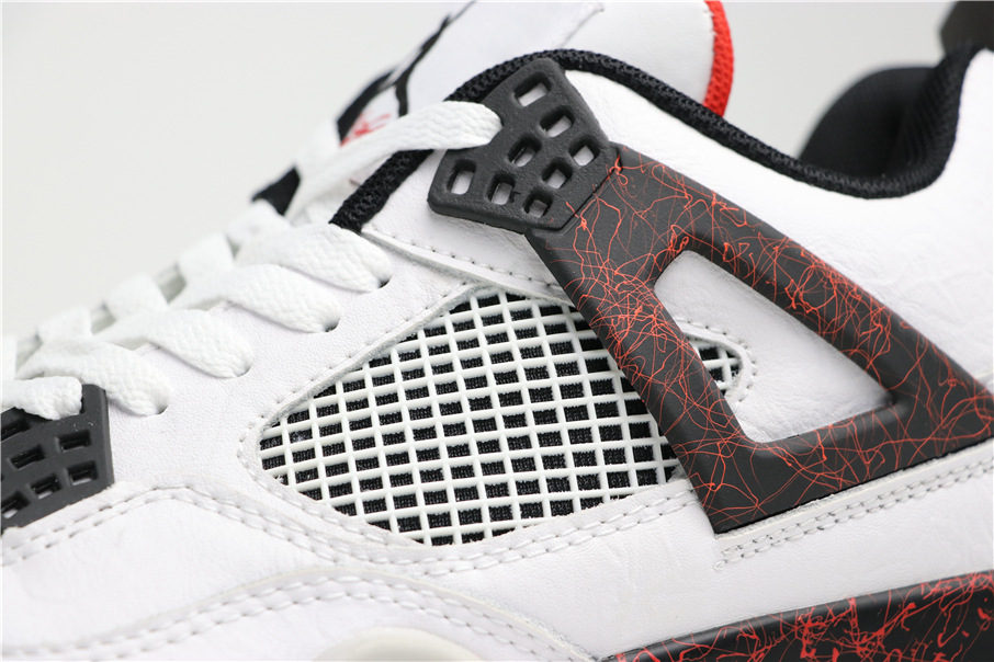 aj4热熔岩男鞋黑红元年乔4黑粉大理石女鞋白水泥猛龙黑镭射篮球鞋