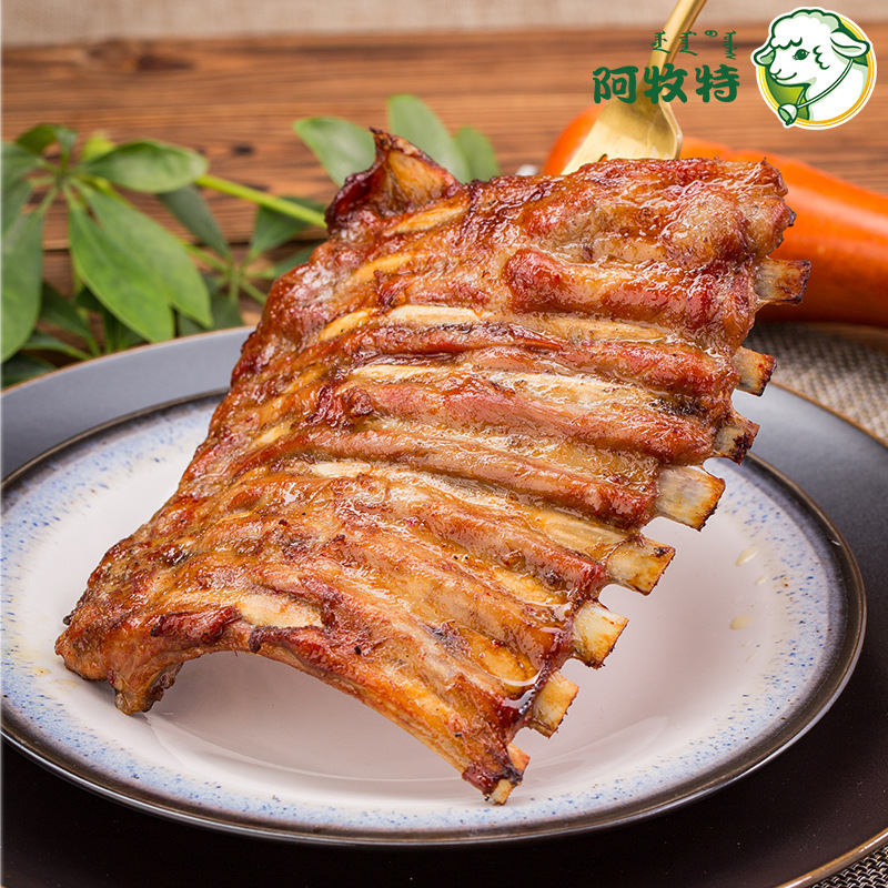 阿牧特烤羊排 内蒙羔羊黑椒腌制半成品烧烤食材  厂家货源 羊仔骨