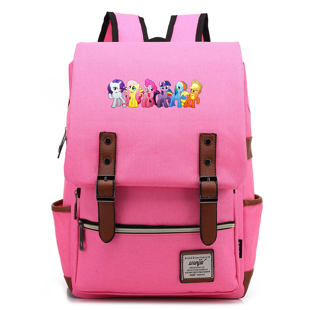 卡通外贸热销动漫周边小马独角兽青少年学生书包男女休闲双肩背包