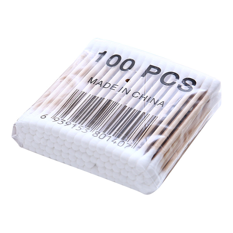 Disposable Cotton Swabs Double-Headed Wooden Stick Cotton Swab Cotton Rod Ears Sanitary Napkin Baseball Cotton Swab Stick Makeup Removing Cosmetic