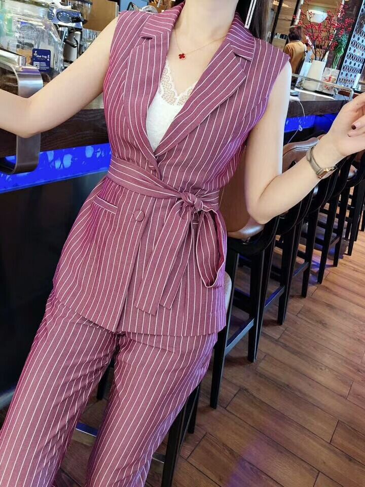 超级爆款时尚条纹套装配腰带-时尚休闲套装尽在阿里巴巴-深圳市美雅城