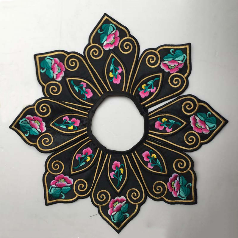 汉服云肩民族风图案刺绣贵妃披风云肩刺绣绣布裁片绣花名族刺绣