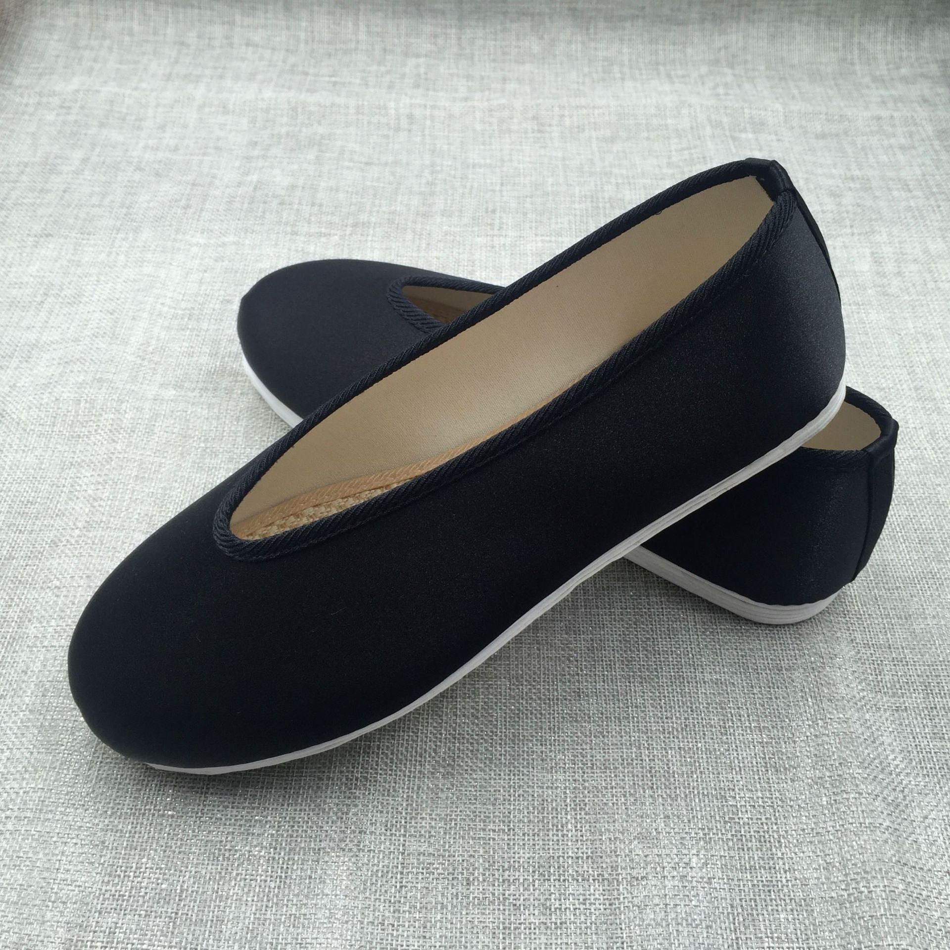 复古老北京布鞋圆口老年老头鞋休闲鞋功夫鞋千层底透气男士黑布鞋