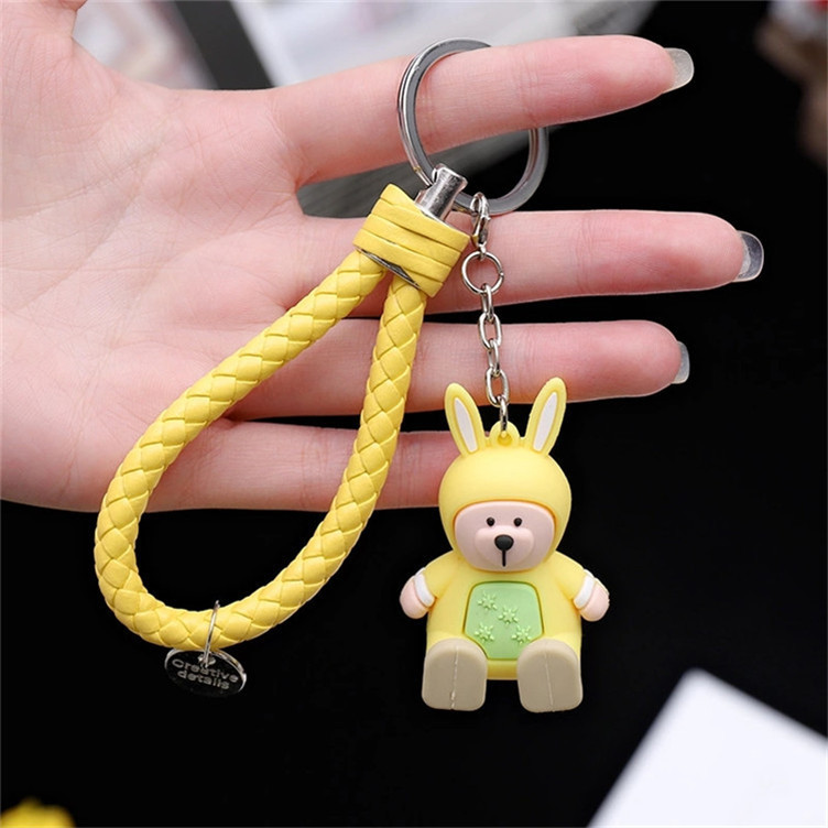 创意订制小熊卡通彩色立体钥匙扣 环保pvc软胶硅胶箱包挂件可定做