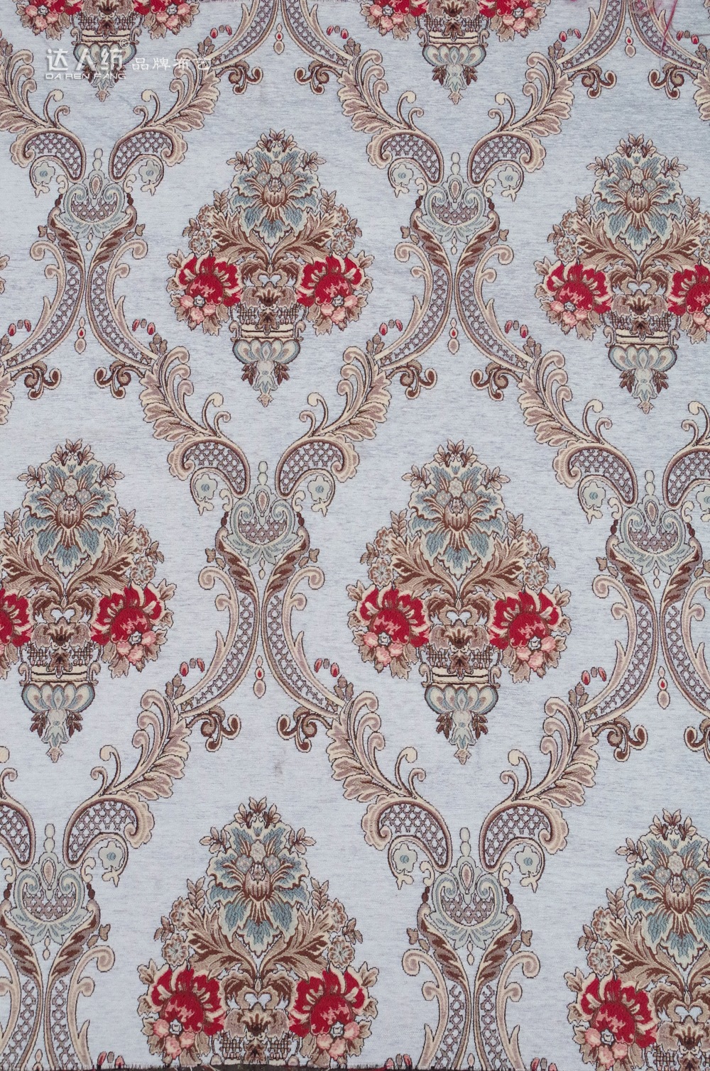 别墅客厅欧式花纹雪尼尔大提花窗帘布料成品雪尼尔欧式帘幔定制