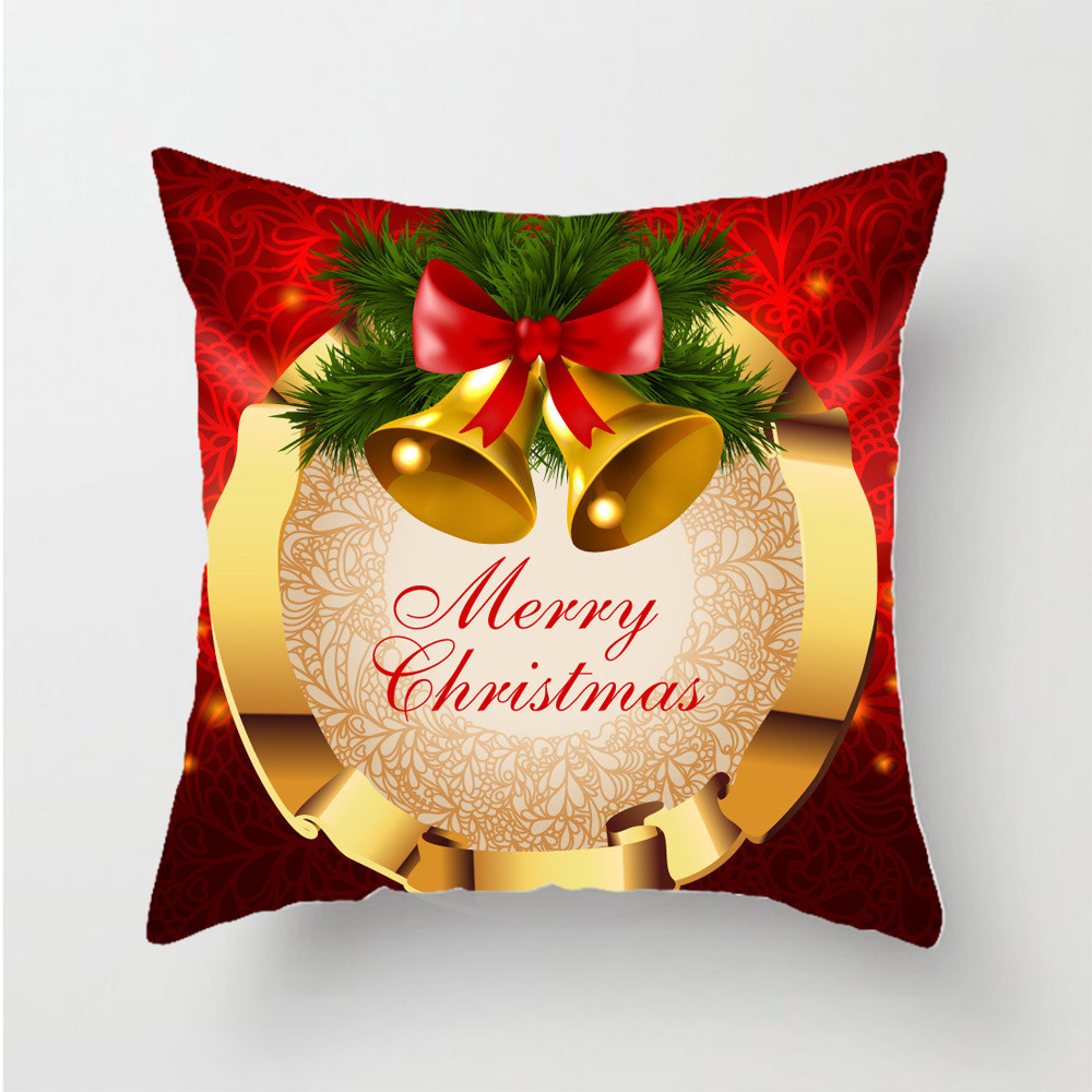 New Santa Claus Elk Snowflake Series Pillow Cover Holiday Home Decoration Sofa Cushion Cover Wholesale