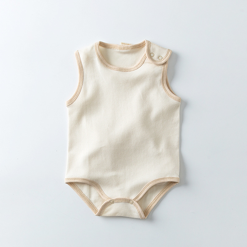 Colored Cotton Baby Clothing Romper Cotton Sleeveless Leotard Vest Triangle Rompers Sheath Onesie Factory Supply Baby Clothes