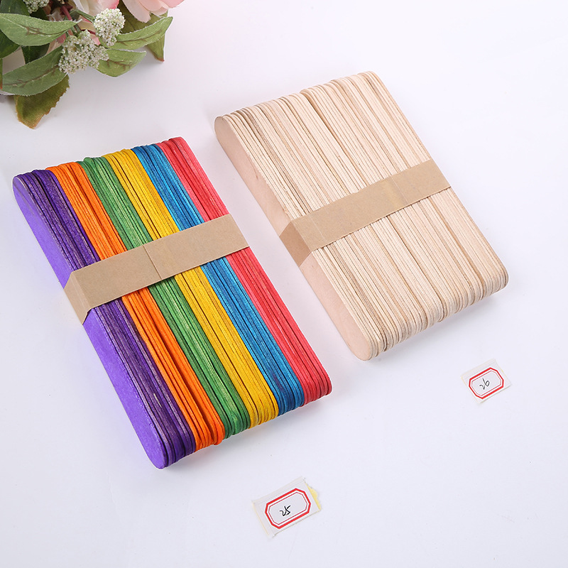 一次性桦木口腔压舌板diy美工活动手工材料彩色本色冰棒雪糕棍