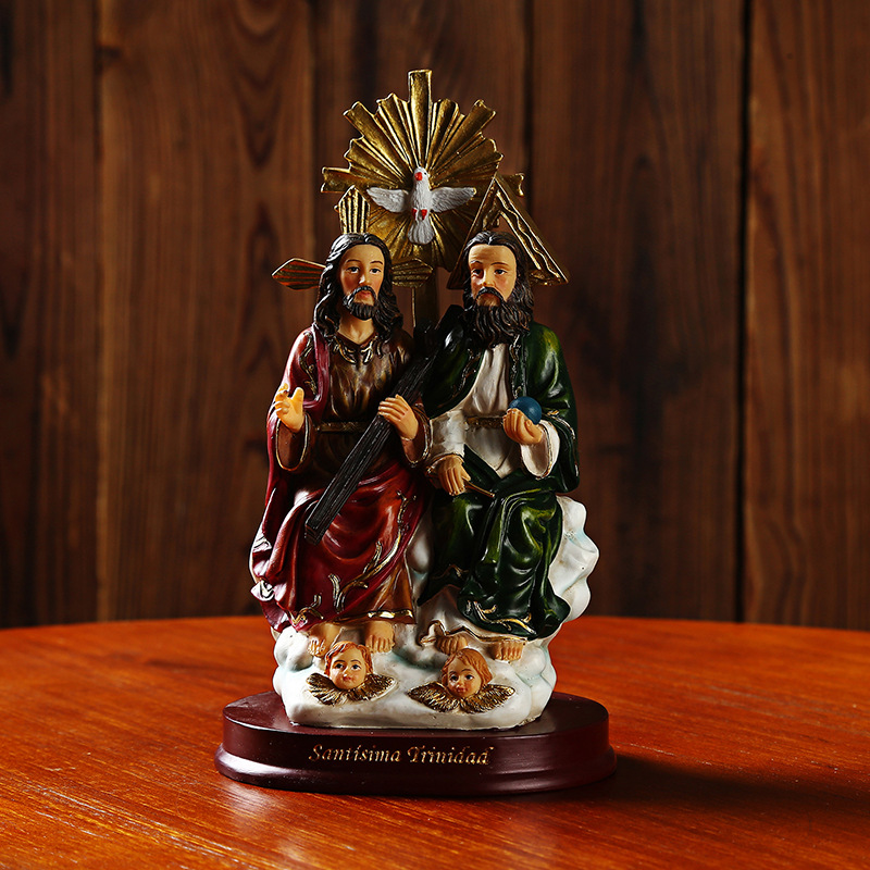 厂家直供定制 欧式宗教摆件手工雕刻 人物工艺礼品耶和华圣父树脂