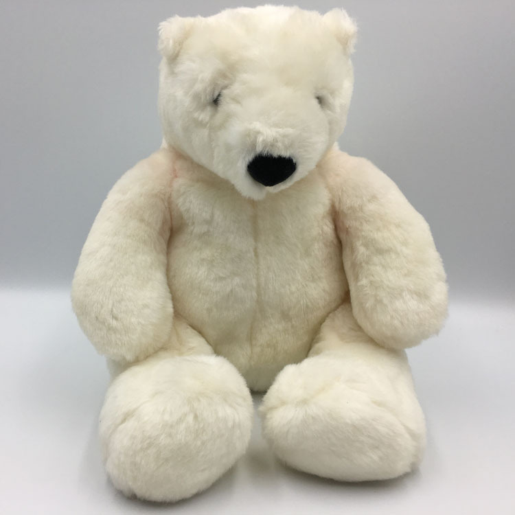 毛绒玩具定制北极熊玩具 小白熊公仔 坐姿熊抱枕公仔 企业吉祥物