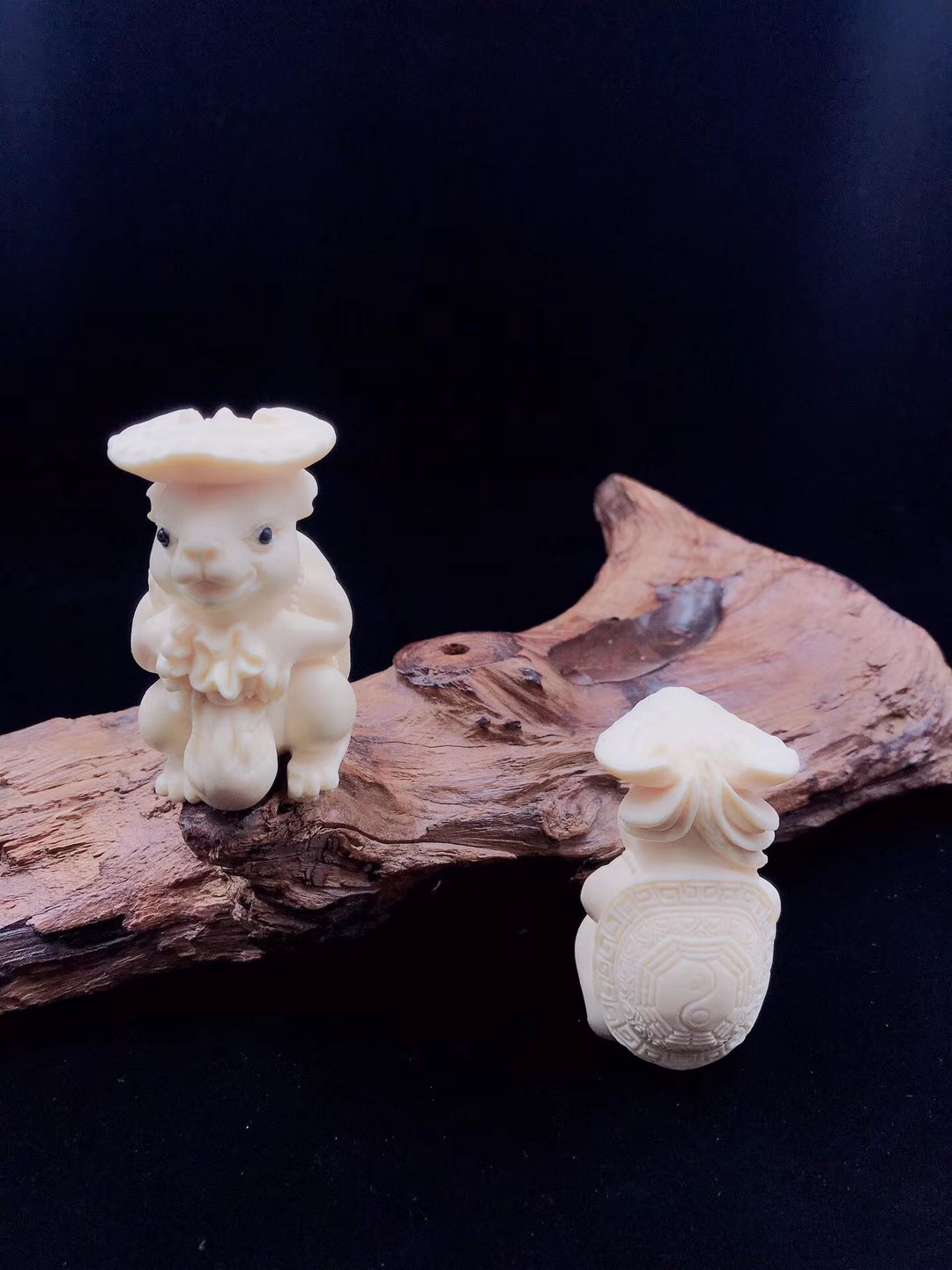 象牙果摆件手把件钱袋鼠十二生肖老鼠风水象牙果雕刻金鼠送财礼品