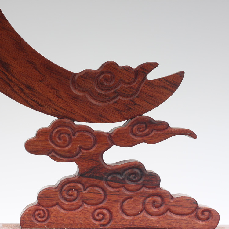 红木雕祥云望月玉吊吊玉架玉器首饰项链展示架工艺品居装饰摆件