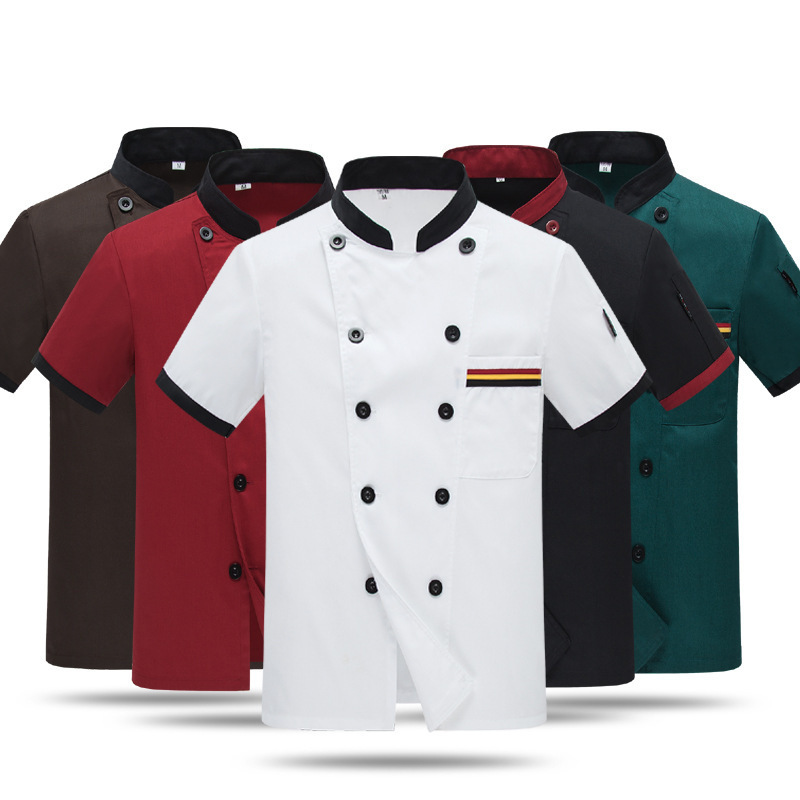 chef uniform short sleeve hotel restaurant kitchen restaurant kitchen clothing catering waiter chef overalls short sleeve summer