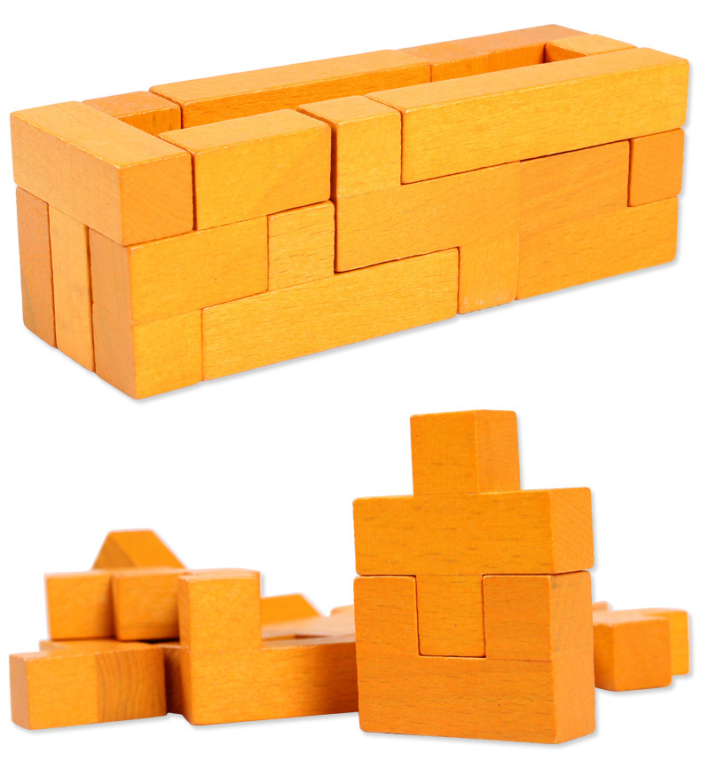 木制孔明锁伤脑筋十三块玩具积木儿童成人益智