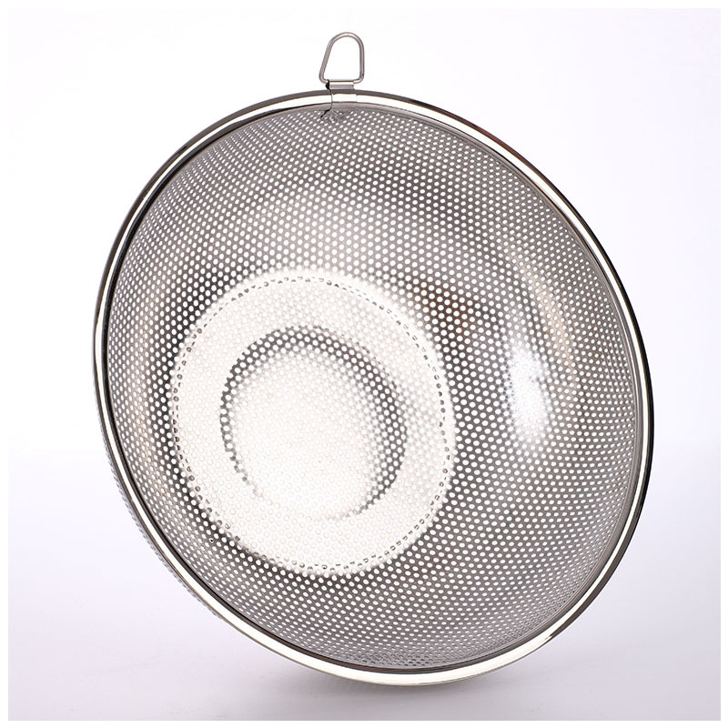 Factory Stainless Steel Rice Washing Filter Retaining Ring Fruit and Vegetable Dense Hole Drain Basket Stainless Steel Punching Steel Sheet Multi-Purpose Basket