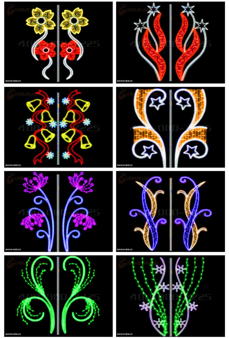 路灯杆亮化灯具 路灯杆造型灯 led路灯杆图案造型灯户外工程亮化