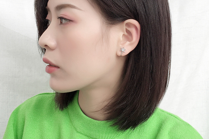 圣诞雪花耳夹女简约冷淡风无耳洞耳环春秋气质学生耳骨夹礼物耳饰