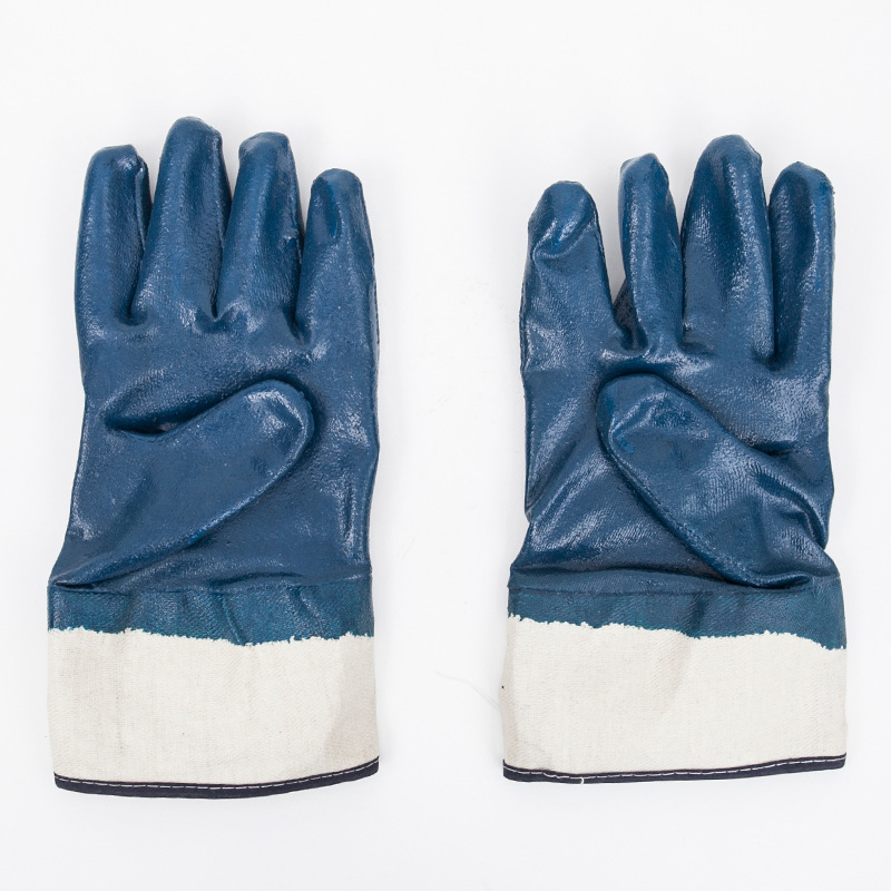 Canvas Gloves Oil-Resistant and Oil-Proof Gloves Labor Protection Gloves Full Dipping Wear-Resistant Non-Slip Gloves Durable Oil-Proof Gloves