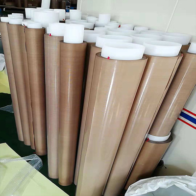 进口表面光滑特氟龙布 浅咖啡色铁氟龙高温布 封口机隔热油布