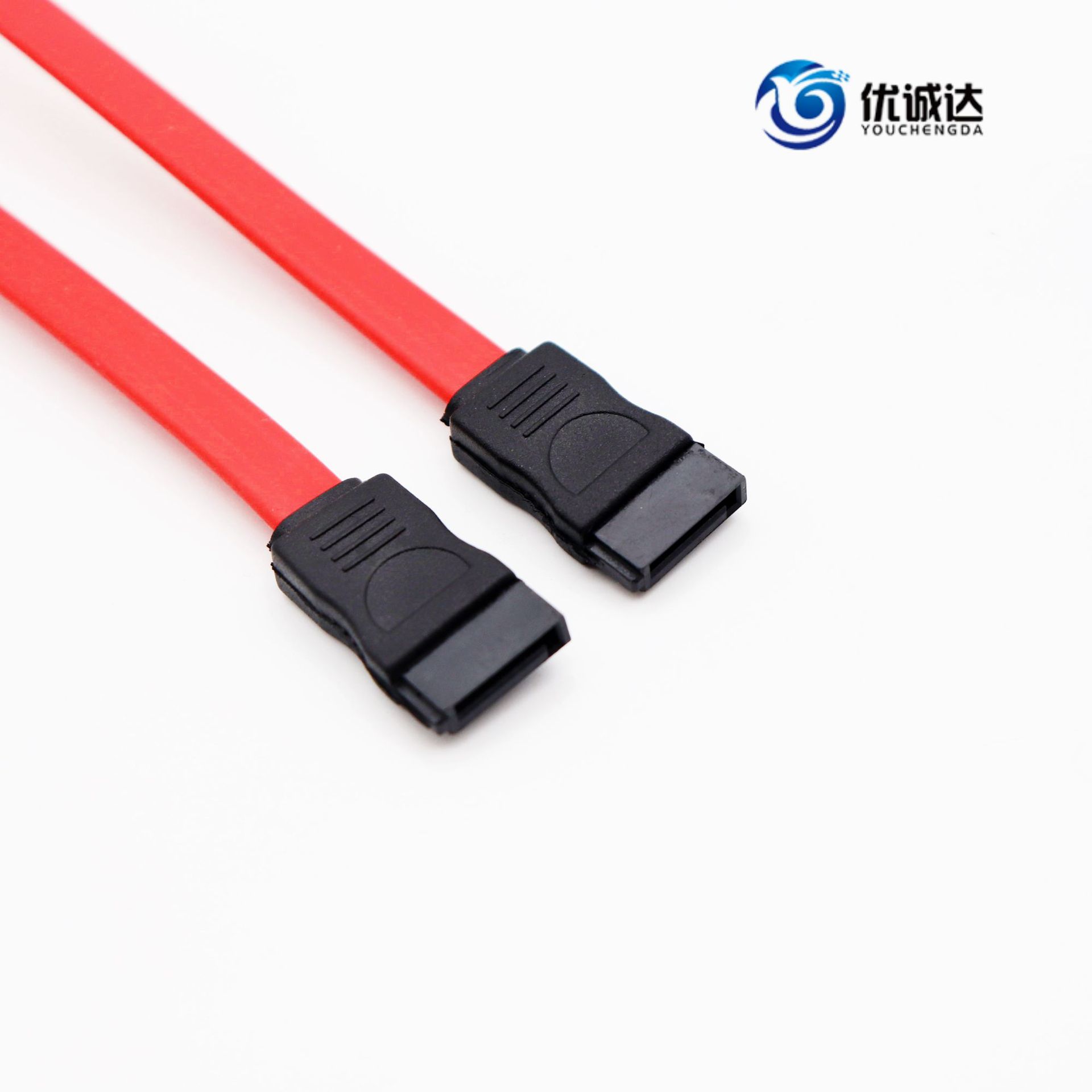 sata数据线 sata7pin串口硬盘数据线 180度红色sata 45cm