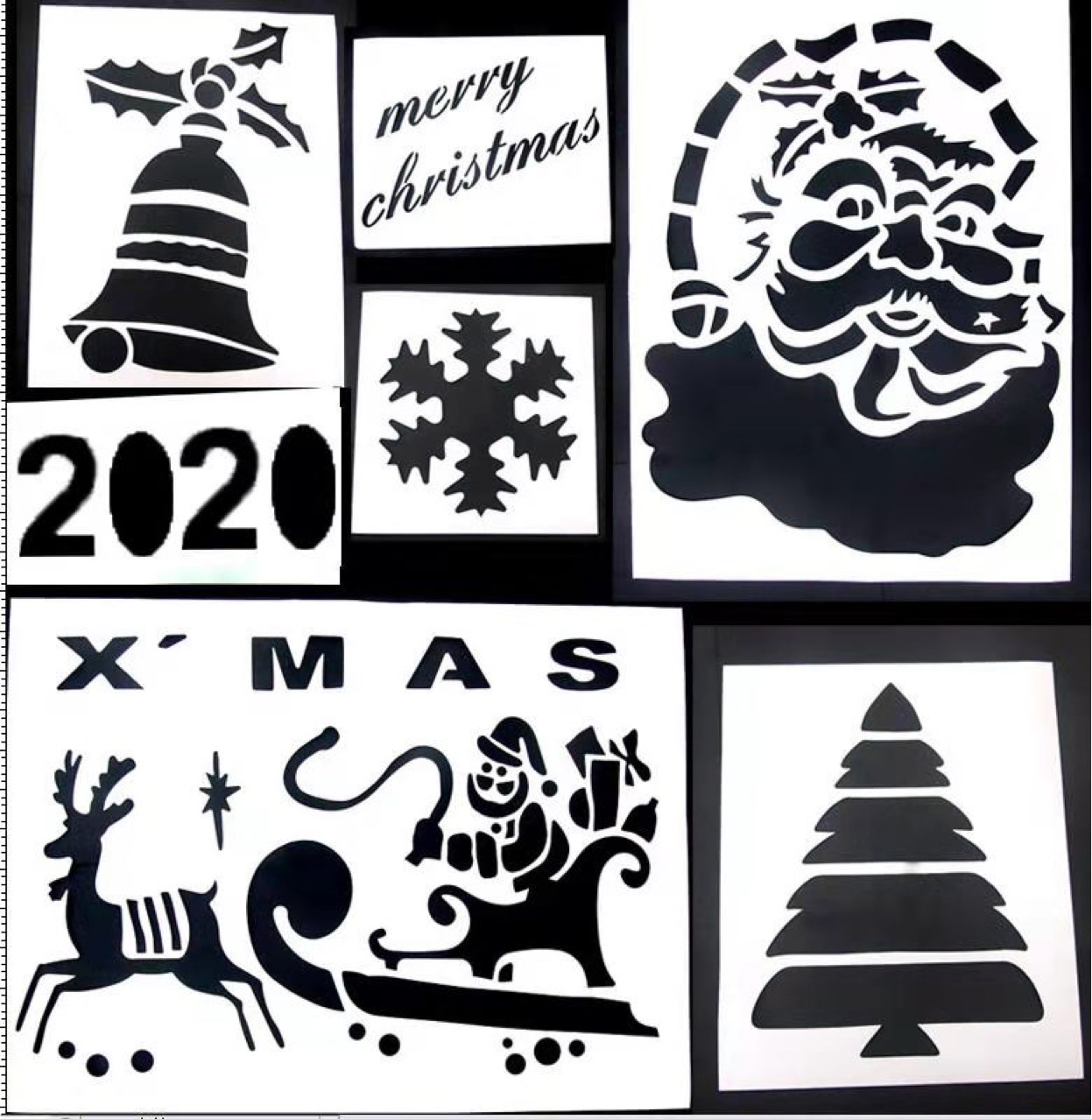 圣诞喷雪模板 圣诞接装饰品 配合圣诞喷雪使用 圣诞飞雪