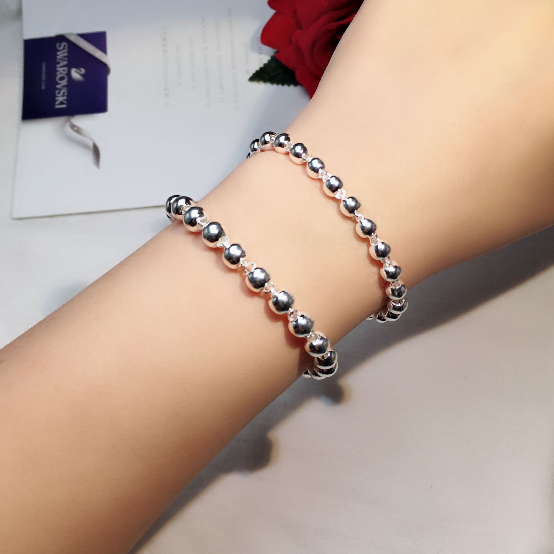 新款学生银手串 情侣式韩版小清新手链 动物生肖招财猫银手链