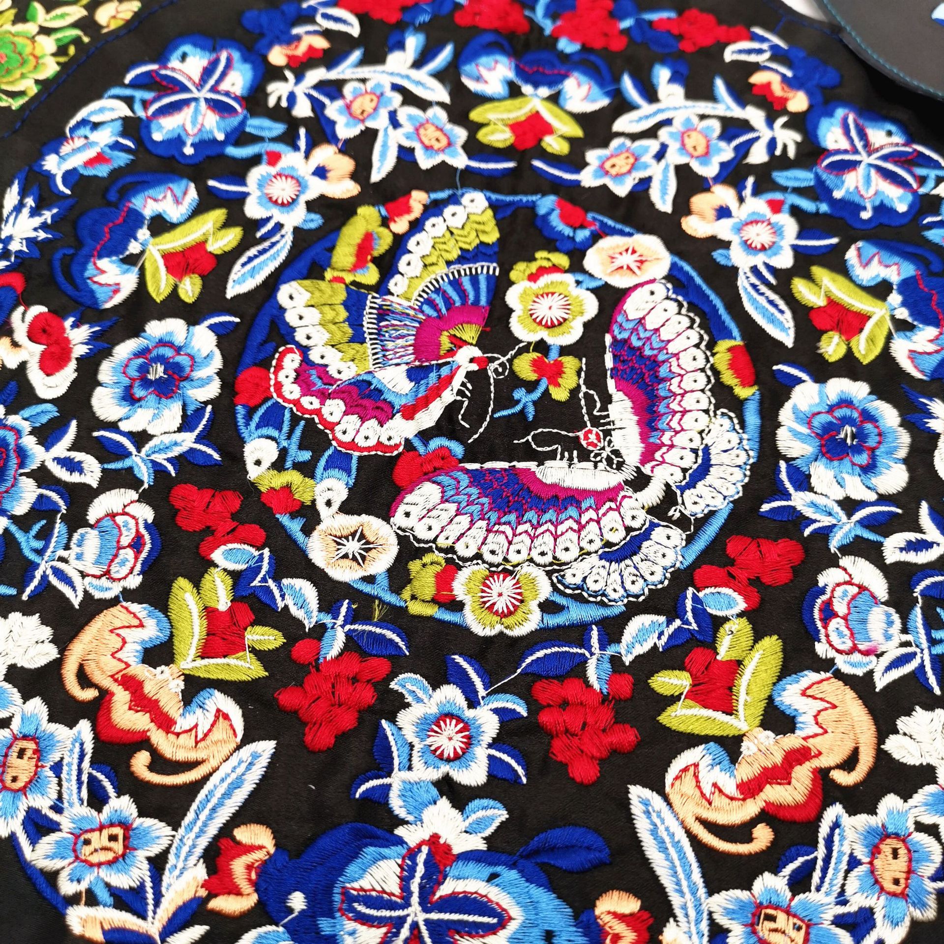 时尚圆形中国风刺绣布贴大号补丁贴diy衣服装饰贴布民族风贴布绣