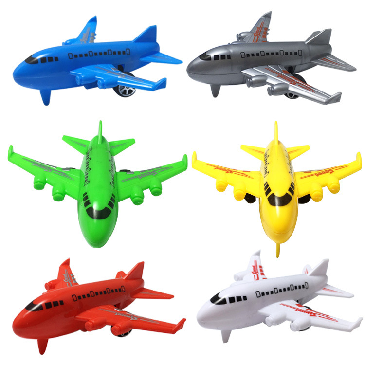 Wholesale Stall Children's Toy Plastic Mini Pull Back Aircraft Six-Color Passenger Plane Model Toy Decoration Gift