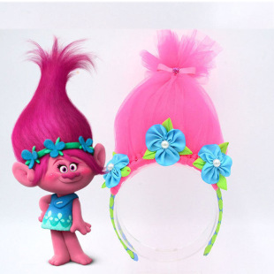 卡通魔发精灵trolls hair波比公主卡通假发 手工网纱编织假发发箍