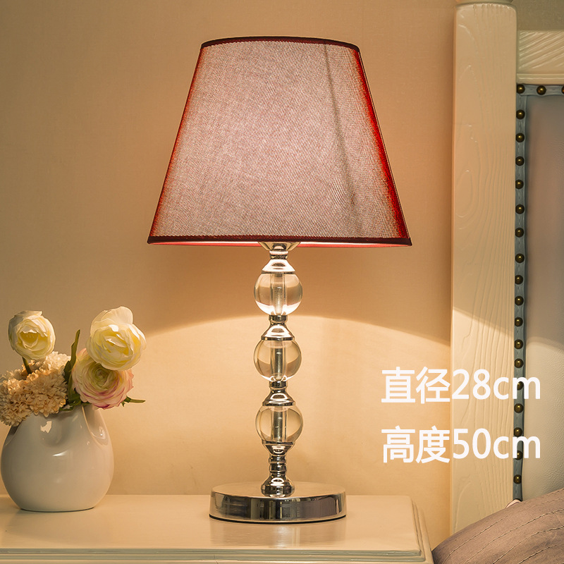 Modern Simple Remote Control Study Living Room Bedroom Bedside American Fashion Creative Decoration Dimming Energy Saving Crystal Lamp