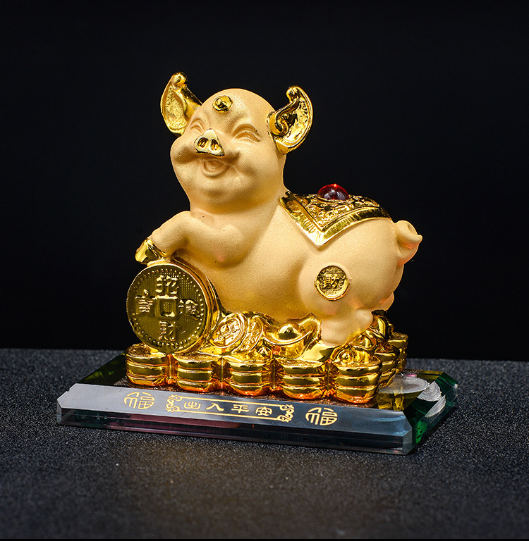 富贵金猪摆件如意生肖猪开业招财聚财工艺品客厅装饰旺财猪年礼品