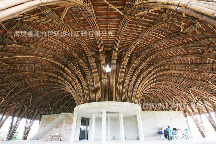 【境道】竹建筑定制 越南竹屋竹房子 拱形竹餐厅装饰大型竹结构