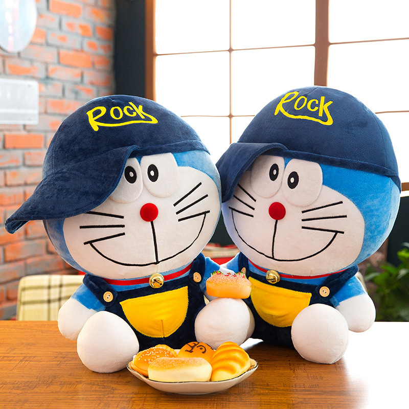 创意戴帽哆啦a梦公仔 毛绒玩具百宝叮当猫玩偶儿童玩具女生节日礼