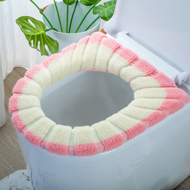 马桶坐垫通用加厚厕所坐便器家用南瓜纹双色坐便套圈冬季马桶套圈