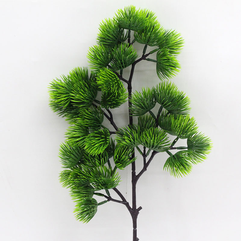 仿真松枝树叶美人松植物崖柏迎客松假树 装饰叶子景观植物墙配材