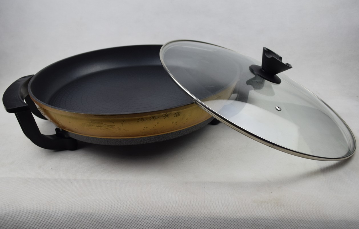 柏苪伦40cm多功能家用电煎锅加大加深电饼铛披萨锅烙饼煎烤机