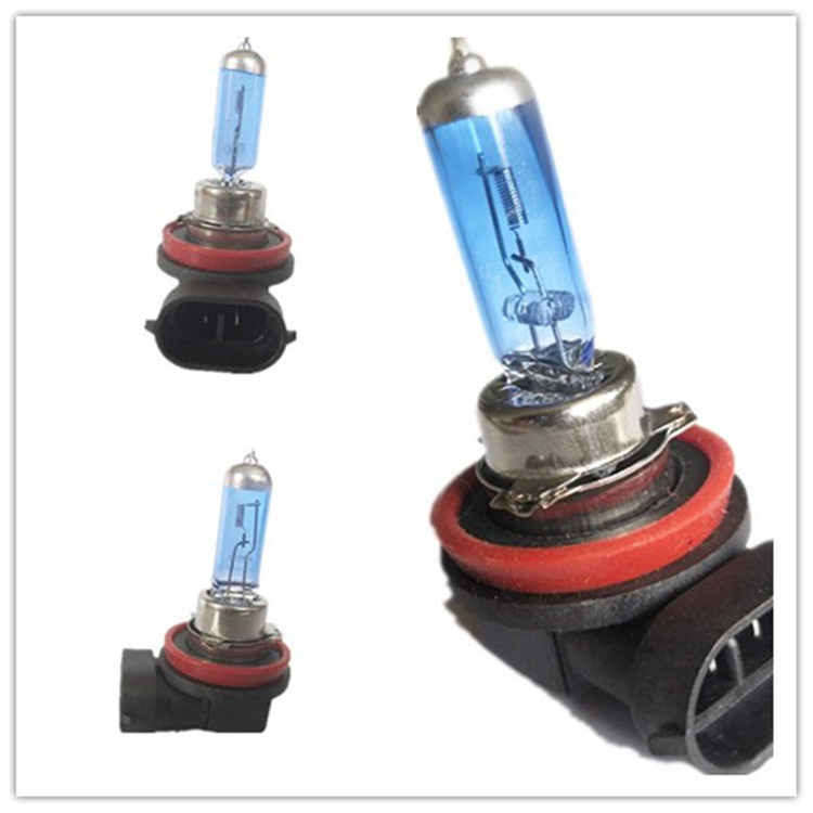 高品质汽车前大灯"h11 12v55w"超白光石英氙气卤素灯泡批发