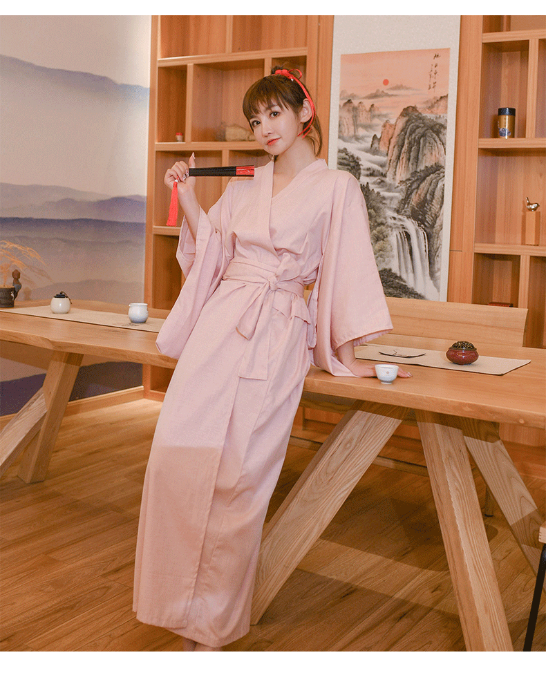 2019新款 日式长和服浴袍汤泉足道民宿养生美容女纯棉男高档温泉