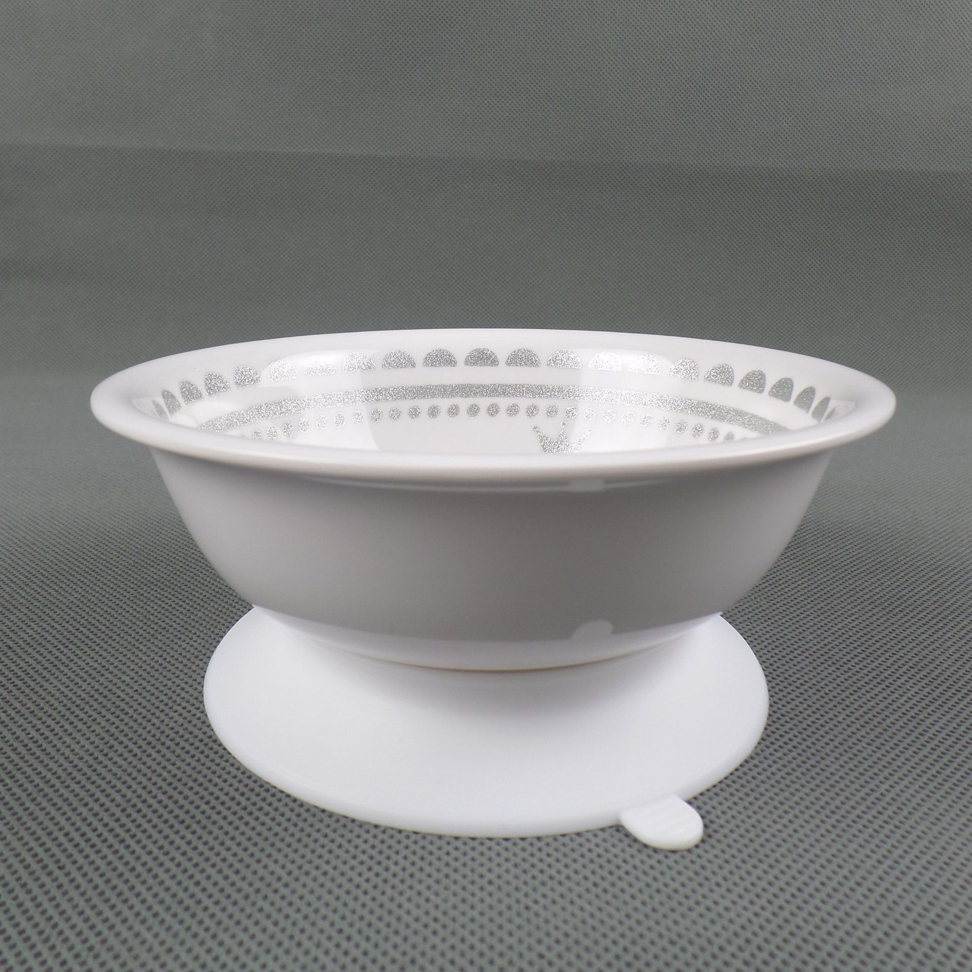 生产厂家直供a5密胺美耐皿仿瓷碗底带吸盘金葱金色儿童碗