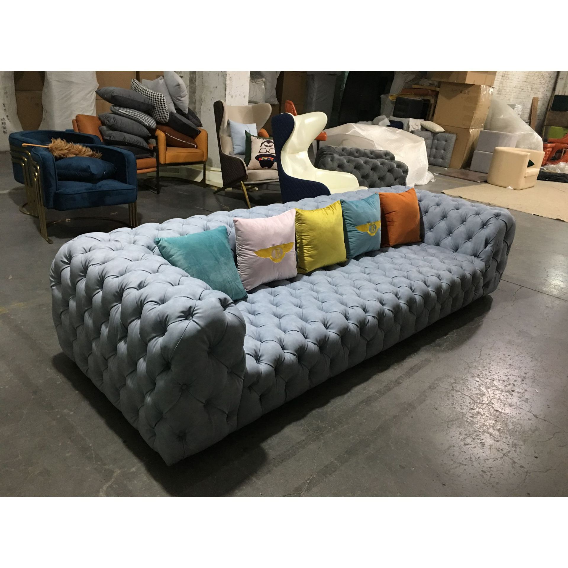 现代设计师布艺沙发拉扣单双三四人位豪华沙发可定制家具