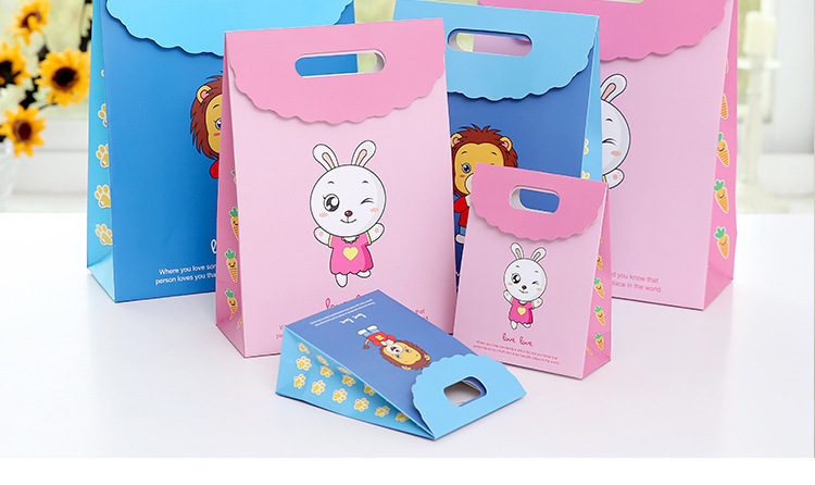 厂家现货卡通狮子兔子礼品袋 糖果小礼物文具手提袋批发可定制