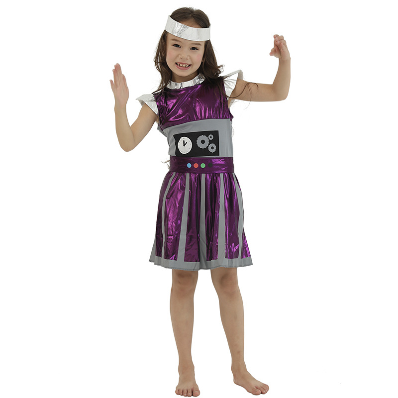 Factory in Stock Purple Alien Stage Performance Costume Cute Robot Family Group Halloween Cosplay Clothes