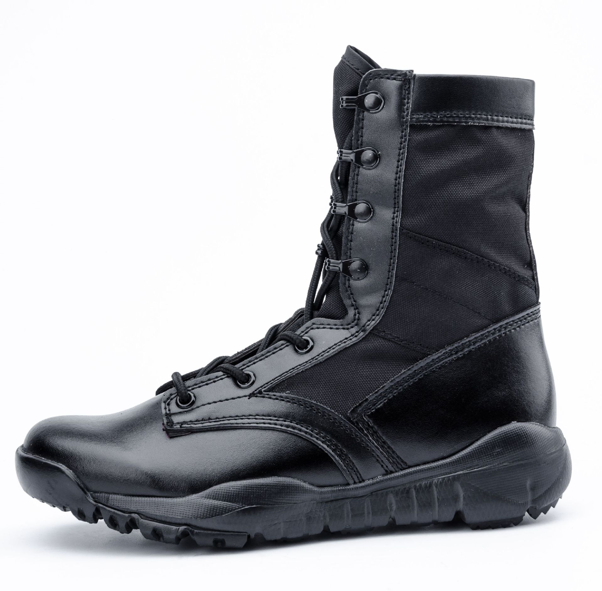 黑色特战靴高腰作训鞋保安物业cqb黑企业训练鞋男女迷彩鞋跑步鞋