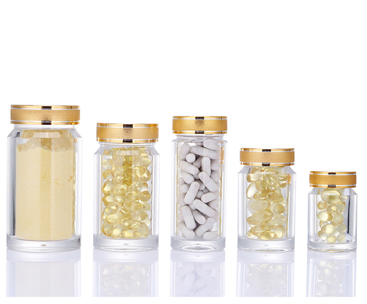 厂家直销胶囊保健品瓶子 片剂三七藏红花高档 亚克力塑料包装药瓶