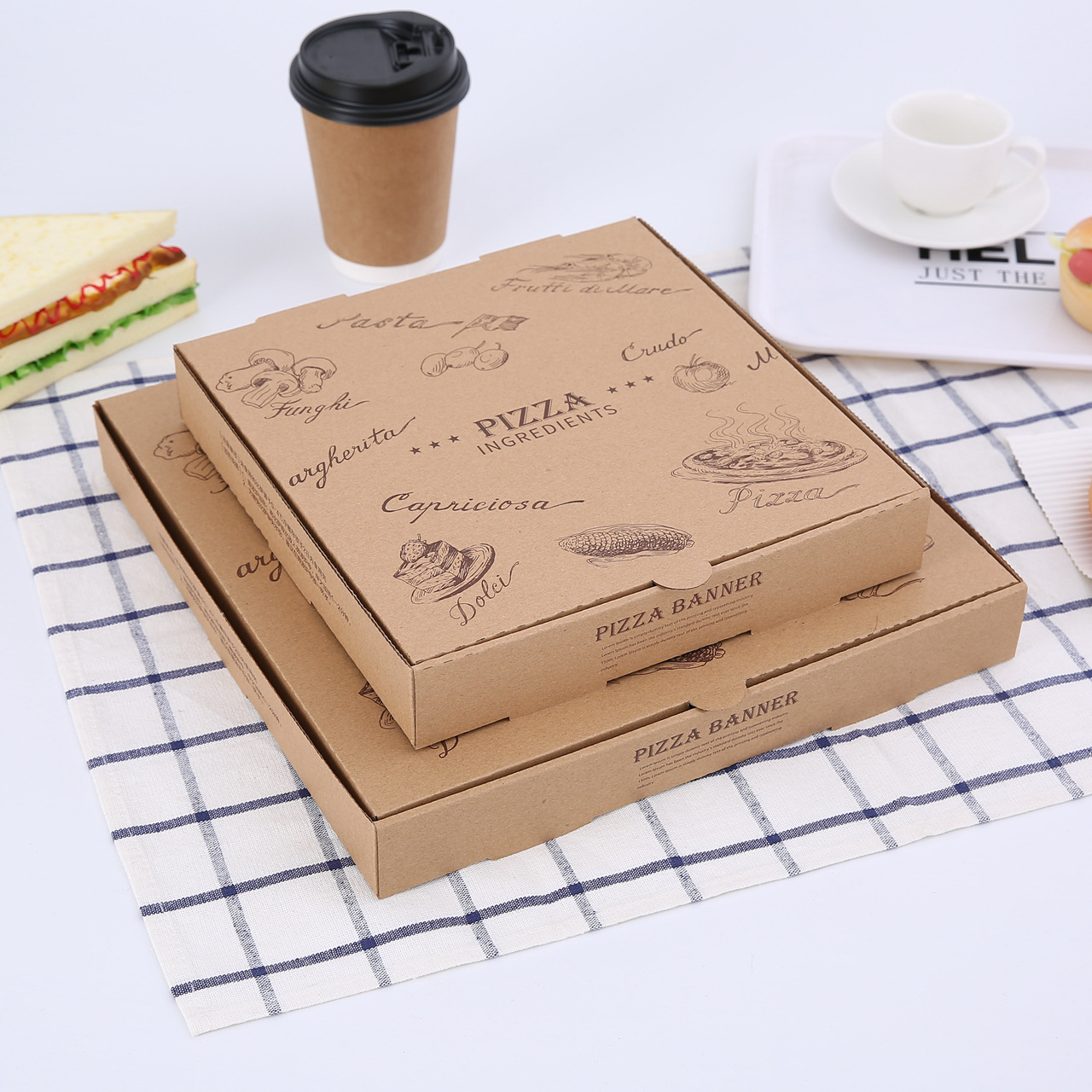 瓦楞纸披萨匹萨盒pizza西点食品包装盒纸盒礼品盒子定做