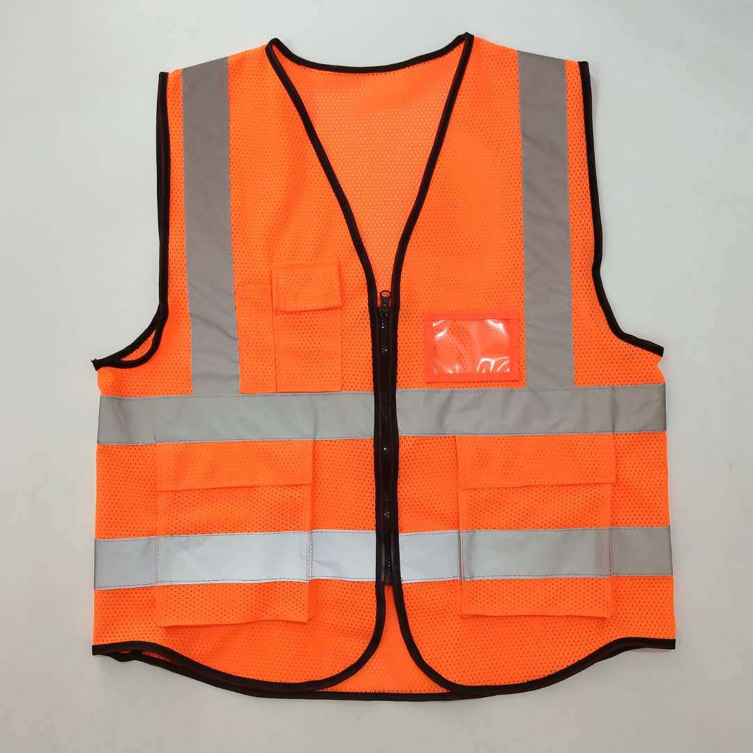 夏季透气网眼多口袋荧光色反光背心 建筑施工骑行园林马甲反光衣