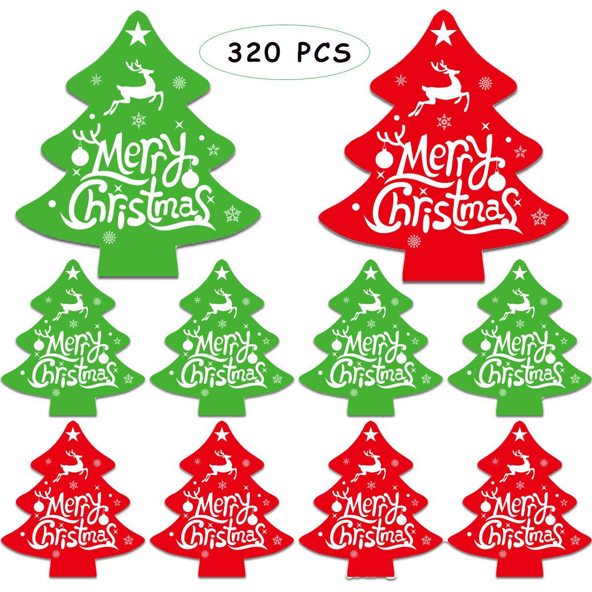 圣诞节 圣诞树装饰贴纸定制不干胶贴纸 信封卡片diy标签厂家直销