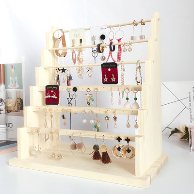 实木耳环架创意首饰架收纳挂耳夹耳钉架子饰品展示架陈列珠宝道具