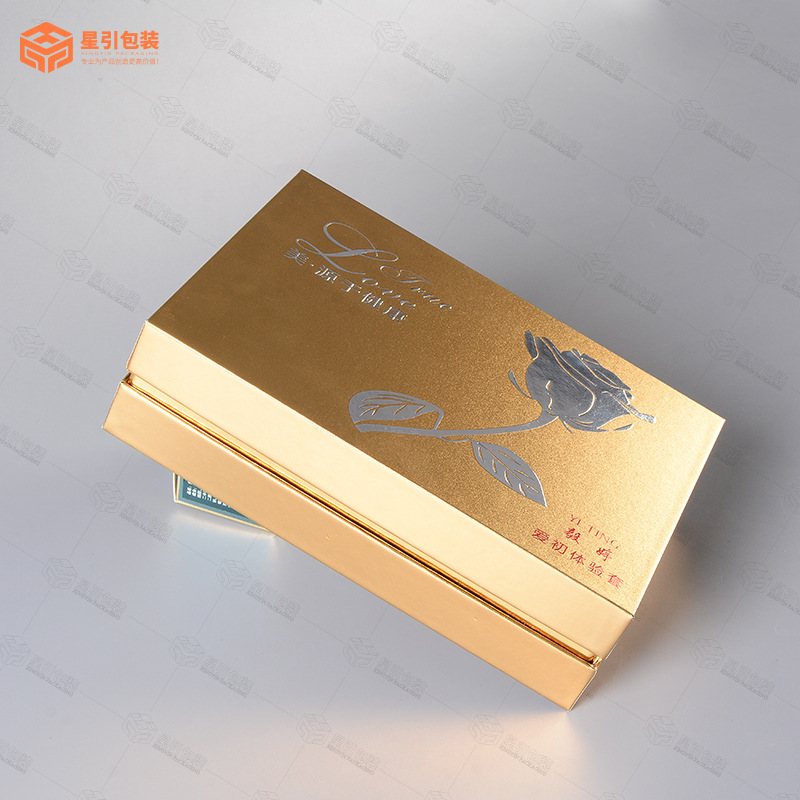 星引包装 高档化妆品包装盒 礼盒定做 护肤品套盒 银卡天地盖纸盒